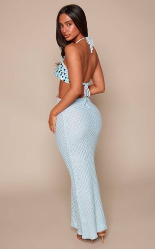 Ice Blue Robe Maxi Moulante En Maille À Découpes Et Buste Orné De Sequins Petite | Taille XS - PrettyLittleThing - Modalova