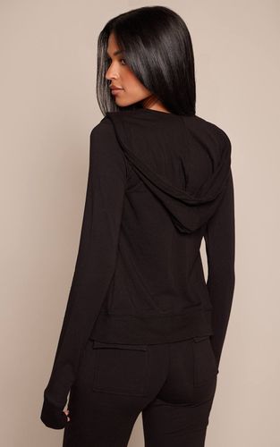 Black Veste De Survêtement Ajustée À Zip Haute | Taille 42 - PrettyLittleThing - Modalova
