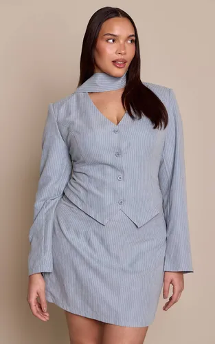 Blue Jupe Mini À Rayures Tennis Grande Taille Coordonnée | Taille 46 - PrettyLittleThing - Modalova