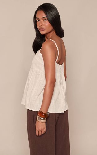 Natural Top Caraco À Bretelles Effet Lin | Taille 32 - PrettyLittleThing - Modalova