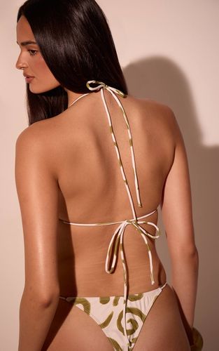 Sage Haut De Bikini Triangle Imprimé Tourbillon | Taille 44 - PrettyLittleThing - Modalova