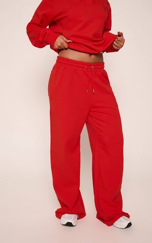 Red Jogger Large À Jambes Évasées En Interlock Brodé | Taille XS - PrettyLittleThing - Modalova