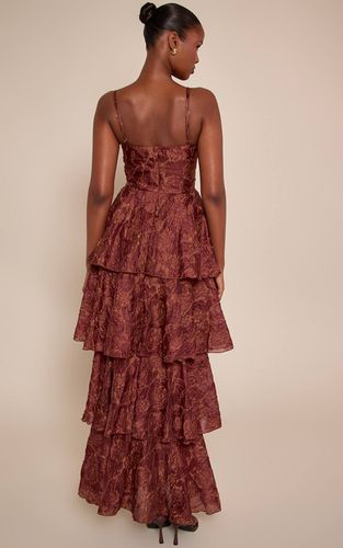 Robe Longue À Volants Texturée | Taille 34 - PrettyLittleThing - Modalova