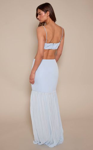 Blue Jupe Longue Coordonnée En Mousseline Tissée À Contraste | Taille 42 - PrettyLittleThing - Modalova