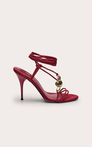 Red Sandales À Talons Aiguilles À Brides En Synthétique Brûlée Avec Finitions Dorées | Taille 31 - PrettyLittleThing - Modalova