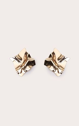 Gold Boucles D'oreilles Géométriques Carrées À Effet Métallisé - PrettyLittleThing - Modalova