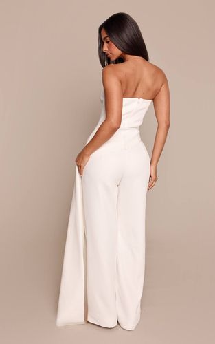 White Haut Ajusté Tissé Avec Détail Drapé Latéral Taille Petite Ensemble Coordonné | Taille 42 - PrettyLittleThing - Modalova