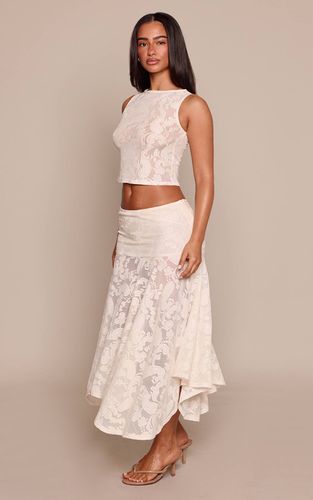 Cream Jupe Midi Fluide Tissée À Motif Paisley Petite Taille Co-ord | Taille 42 - PrettyLittleThing - Modalova