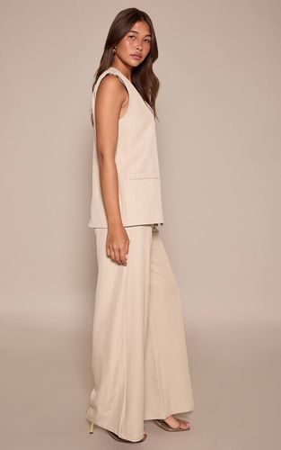 Almond Pantalon Large Taille Mi-haute Plissé En Tissu Tissé Ensemble Coordonné | Taille 32 - PrettyLittleThing - Modalova