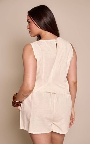 Natural Ensemble Coordonné Grande Taille Haut Tissé Texturé Col Bateau Manches Courtes | Taille 46 - PrettyLittleThing - Modalova