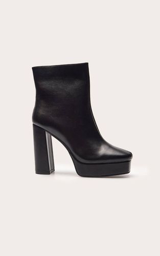 Black Bottines À Talons Carrés Et Plateforme En Synthétique | Taille 36 - PrettyLittleThing - Modalova