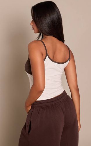 Cream Haut Débardeur Petite À Double Couche Avec Nœud Devant | Taille 40 - PrettyLittleThing - Modalova