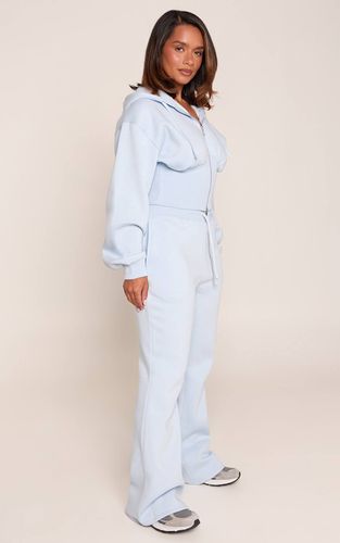 Blue Joggers Shape Soft À Jambe Droite Avec Lien À Nouer Devant | Taille 42 - PrettyLittleThing - Modalova