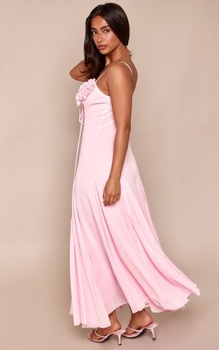 Baby Pink Robe Longue Évasée En Mousseline À Buste Noué Et Imprimé Fleuri Petite | Taille 32 - PrettyLittleThing - Modalova