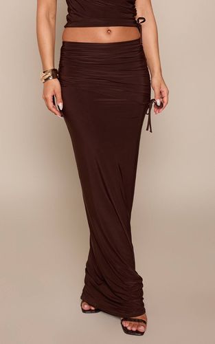 Dark Brown Ensemble Jupe Longue Moulante Froncée À La Taille | Taille 42 - PrettyLittleThing - Modalova