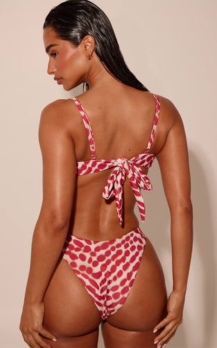 Red Bas De Bikini Tanga À Imprimé Flou | Taille 34 - PrettyLittleThing - Modalova