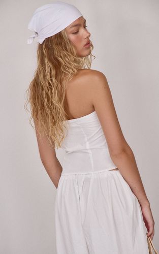 White Haut Bandeau En Coton Avec Appliqué Brodé Ensemble Coordonné | Taille 36 - PrettyLittleThing - Modalova