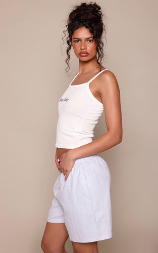 Blue Short Long Tissé À Rayures | Taille 32 - PrettyLittleThing - Modalova