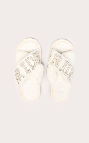 White Chaussons De Mariée | Taille Medium - PrettyLittleThing - Modalova