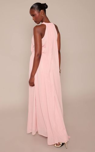 Pink Robe Longue En Mousseline À Plissés Extrêmes | Taille 32 - PrettyLittleThing - Modalova