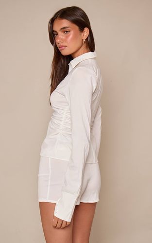White Ensemble Chemise En Popeline Avec Détail Zip | Taille 32 - PrettyLittleThing - Modalova