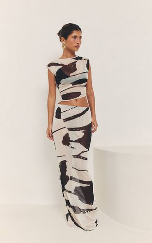 Jupe Maxi Taille Basse En Mesh Imprimé Coordonné | Taille 32 - PrettyLittleThing - Modalova