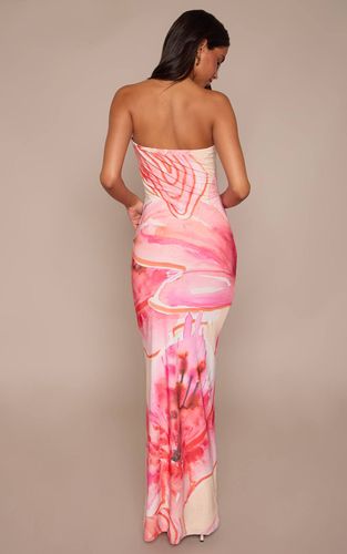 Pink Robe Maxi Bandeau À Imprimé Floral | Taille 42 - PrettyLittleThing - Modalova