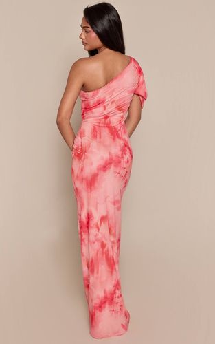 Pink Robe Maxi Asymétrique Sans Manches En Mousseline À Imprimé Floral | Taille 42 - PrettyLittleThing - Modalova
