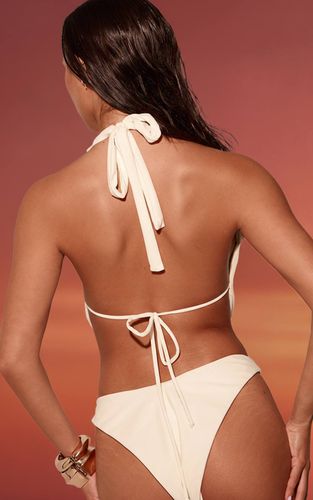 Cream Bas De Bikini Tanga Taille Haute | Taille 32 - PrettyLittleThing - Modalova