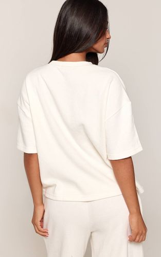 Cream T-shirt Boxy Toucher Doux Coordonné Petite | Taille Small - PrettyLittleThing - Modalova