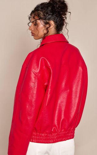 Red Veste Oversize En Synthétique À Patte De Boutonnage Dissimulée | Taille XS - PrettyLittleThing - Modalova
