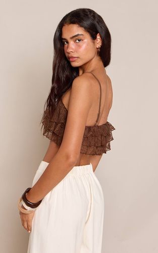 Brassière En Dentelle À Volants | Taille 42 - PrettyLittleThing - Modalova