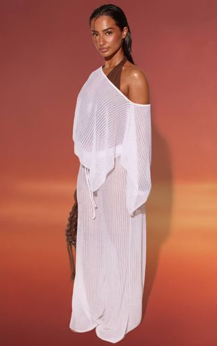White Pantalon De Plage Texturé | Taille XS - PrettyLittleThing - Modalova