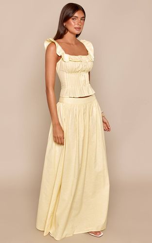 Lemon Jupe Maxi Plissée En Coton Coordonnée | Taille 40 - PrettyLittleThing - Modalova