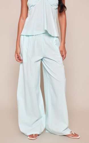 Baby Blue Pantalon En Lin À Taille Froncée Ensemble Coordonné | Taille 40 - PrettyLittleThing - Modalova