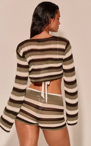 Green Haut De Plage En Crochet À Rayures | Taille Medium - PrettyLittleThing - Modalova