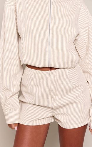 White Short Taille Basse À Rayures Coupe Tall | Taille 42 - PrettyLittleThing - Modalova