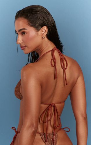 Bas De Bikini À Liens Latéraux En Lurex | Taille 42 - PrettyLittleThing - Modalova