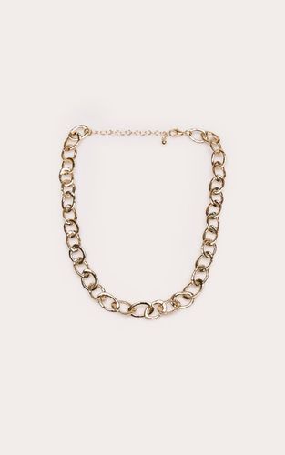 Gold Collier Chaîne À Maillons Texturés - PrettyLittleThing - Modalova