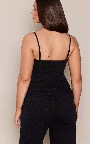 Black Top Corset En Denim À Lacets Shape | Taille 42 - PrettyLittleThing - Modalova