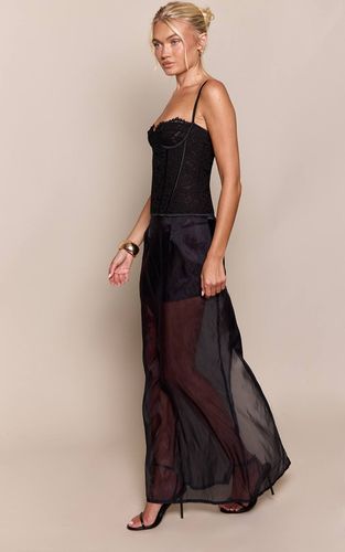 Black Jupe Longue En Organza Superposée | Taille 42 - PrettyLittleThing - Modalova