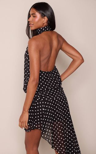 Black Top Co-ord En Mousseline À Pois Avec Détail Découpe Goutte | Taille 42 - PrettyLittleThing - Modalova