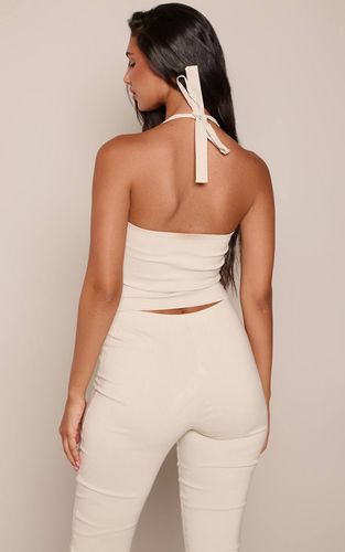 Cream Ensemble Coordonné Haut Dos-nu En Tissu Extensible | Taille 42 - PrettyLittleThing - Modalova