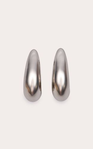 Silver Boucles D'oreilles Créoles Dôme Volumineuses Lisses - PrettyLittleThing - Modalova
