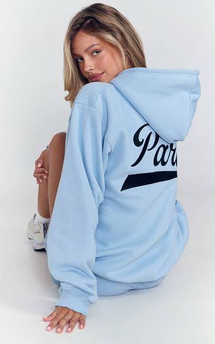 Blue Sweat À Casynthétiqueche Zippé Intégral Brodé Paris | Taille XS - PrettyLittleThing - Modalova