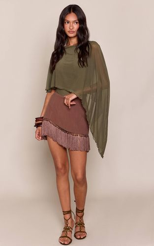 Khaki Body Avec Détail Cape En Mesh | Taille 36 - PrettyLittleThing - Modalova