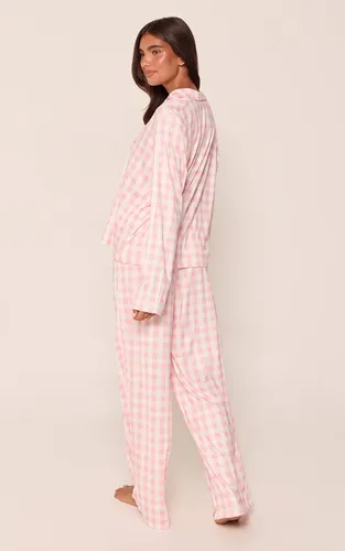 Baby Pink Ensemble De Pyjama À Carreaux Vichy Manches Longues Boutonné | Taille XS - PrettyLittleThing - Modalova