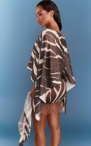 Zebra Châle De Plage Drapé Imprimé | Taille XS - PrettyLittleThing - Modalova