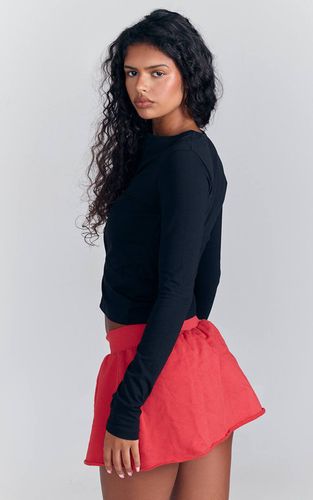 Black Haut À Manches Longues En Coton Avec Découpes | Taille 42 - PrettyLittleThing - Modalova