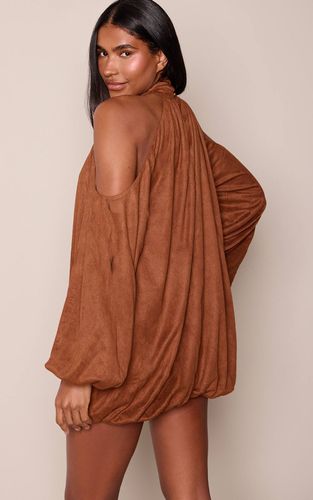 Tan Robe Smock Camel En Synthétique Avec Détail Épaules Dénudées | Taille 42 - PrettyLittleThing - Modalova
